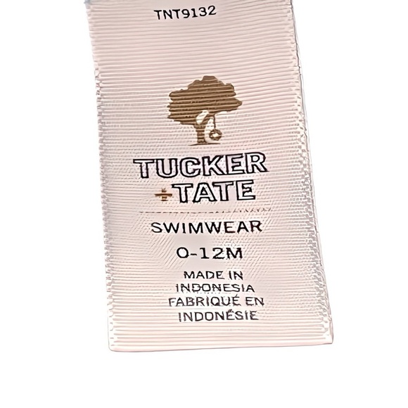 Tucker + Tate Baby Reversible Swim Hat UPF 50+ Strap 0-12M Blue & White Striped - Picture 6 of 6